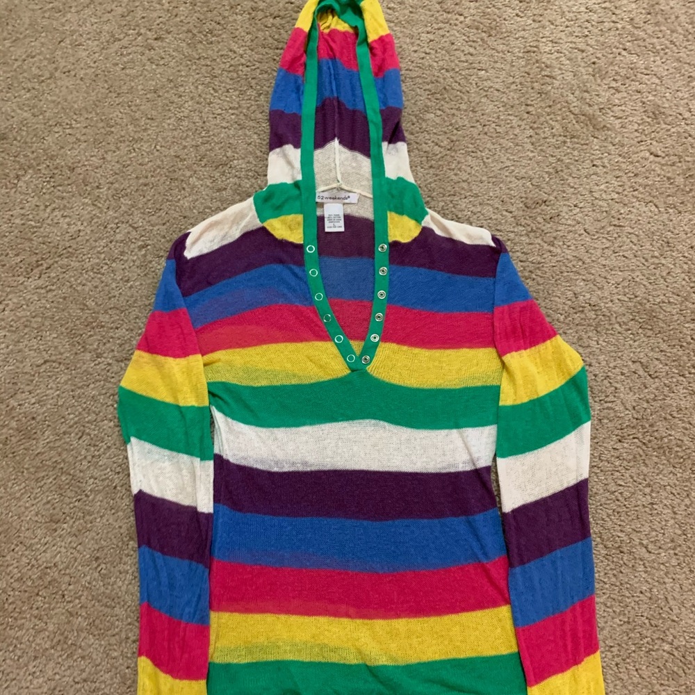 Multicolored hooded sweater